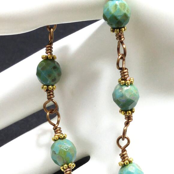 Holy Family One Decade Rosary, Bronze Crucifix, Crystal Beads - Picture 7 of 10